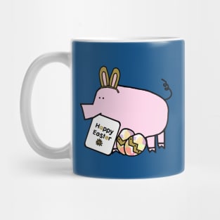 Happy Easter Bunny Ears on Pig Mug